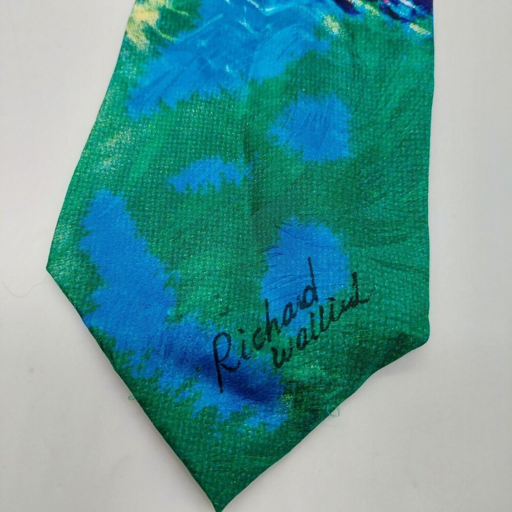 Richard Wallich Mens Sports Necktie Tie Fishing Rainbow Trout Silk 4"x57" - Picture 3 of 8